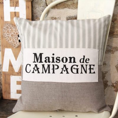Coussin en lin style campagne