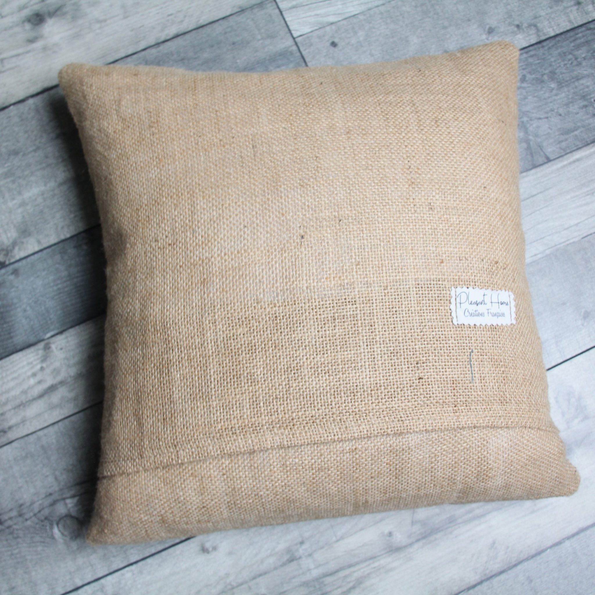 Coussin 40 x 40 cm en toile de jute de café – Image 6