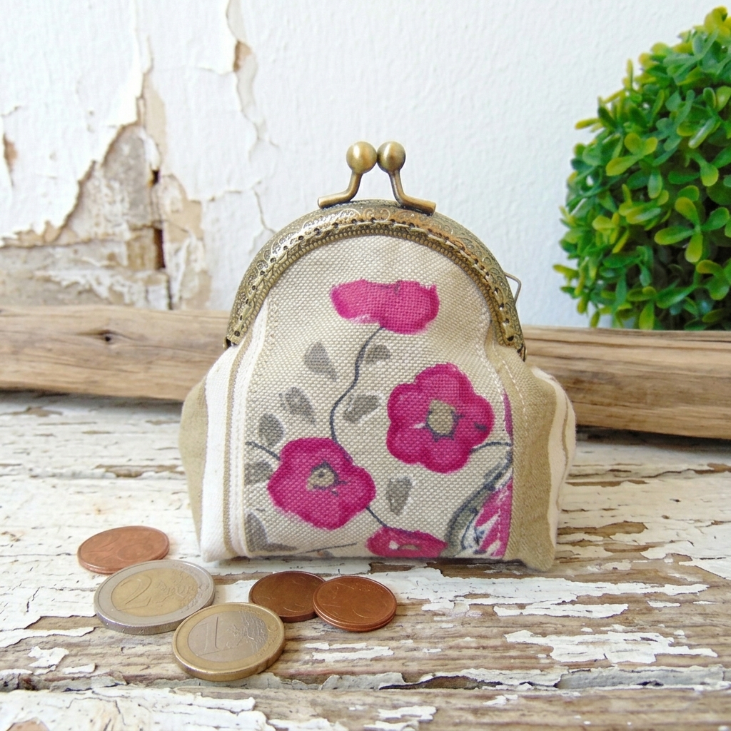 Porte-monnaie de style vintage pour femme avec son fermoir à l'ancienne