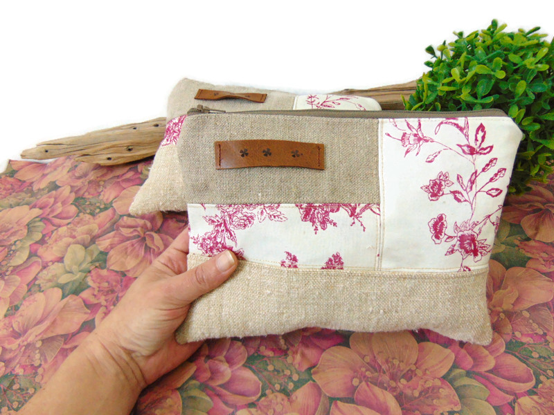 Pochette en chanvre et toile de jouy – Image 3