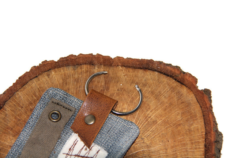 Porte-clés homme toile et cuir – Image 4