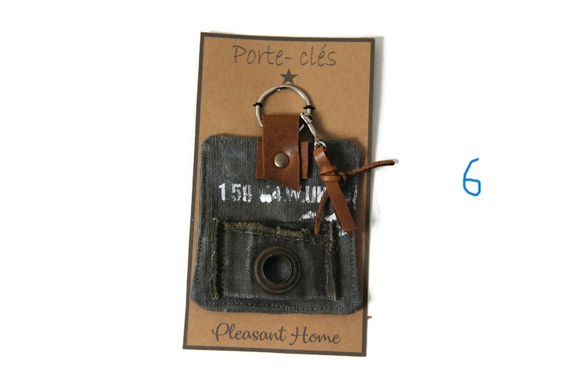 Porte-clés homme toile et cuir – Image 10