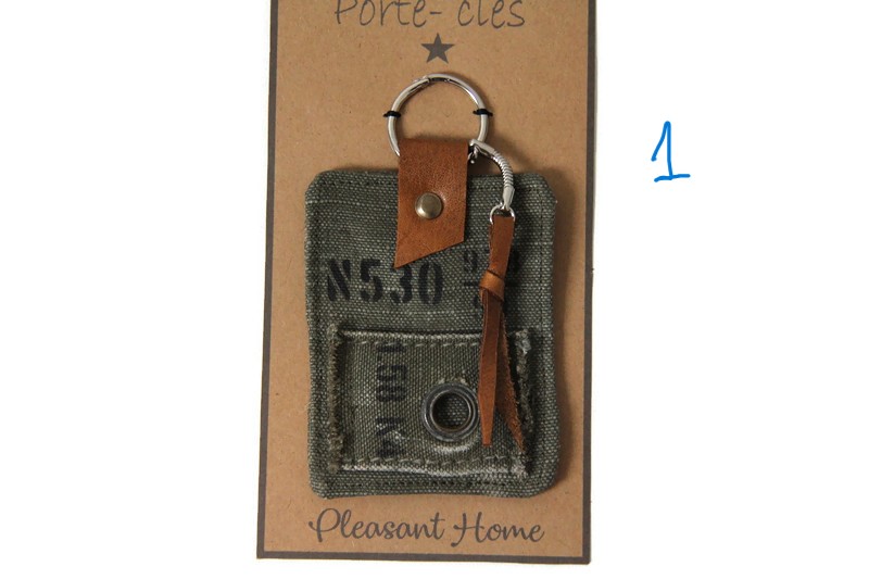 Porte-clés homme toile et cuir – Image 5