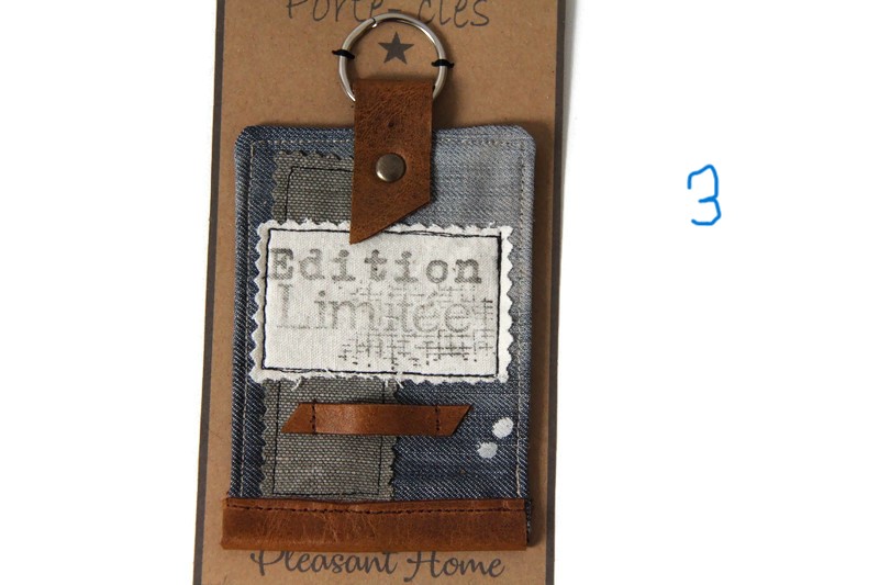 Porte-clés homme toile et cuir – Image 7