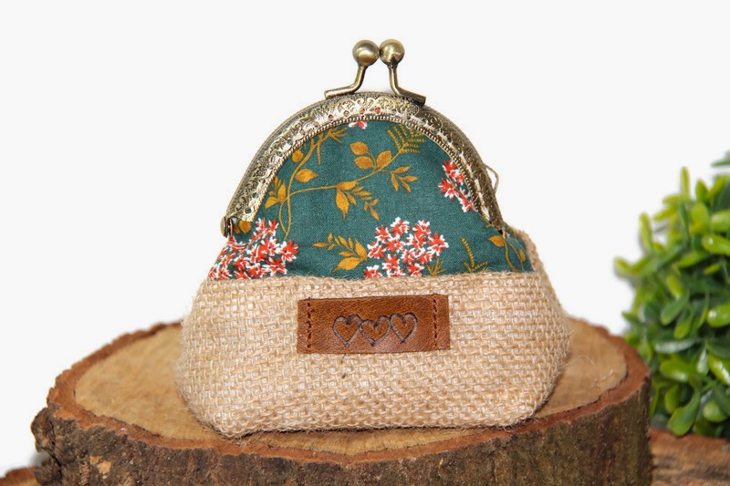 Porte-monnaie femme en jute et tissu fleuri – Image 6