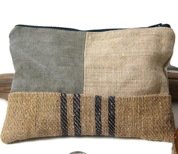 Pochette femme en tissus vintages anciens – Image 3