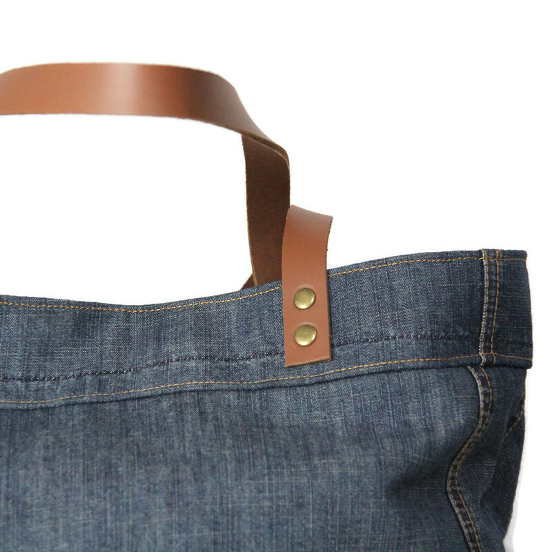 Cabas femme en jeans recyclé et cuir – Image 6