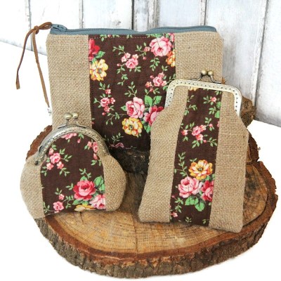 Accessoires femme en tissus anciens recyclés