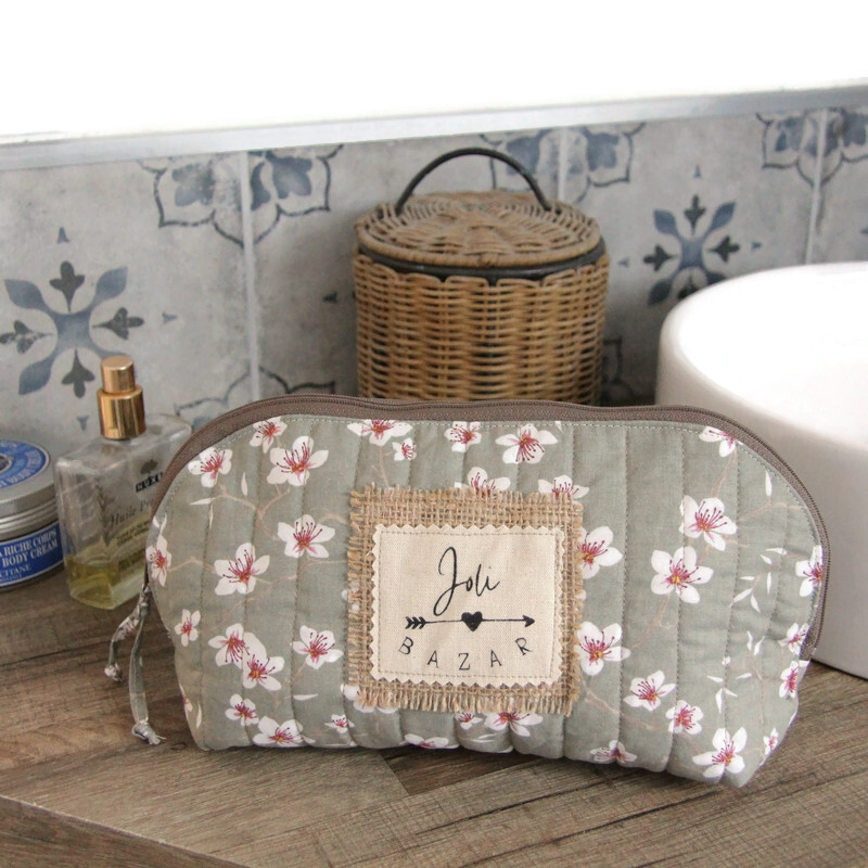 Trousse de toilette femme coton fleuri