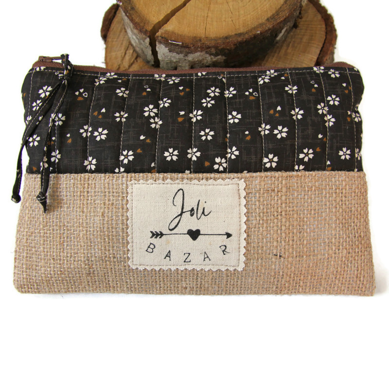 Pochette cotons fleuris et toile de jute – Image 3