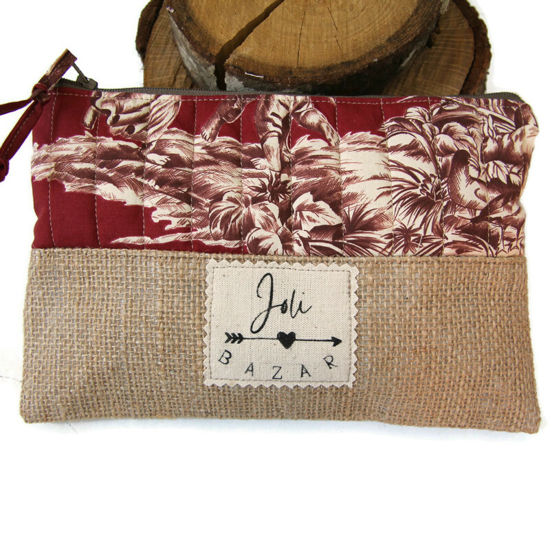 Pochette cotons fleuris et toile de jute – Image 4