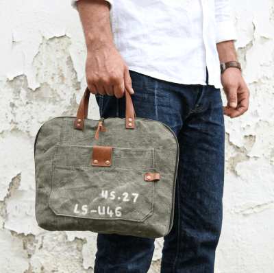 Sacoche à main homme pour ordinateur et tablette en toile recyclée