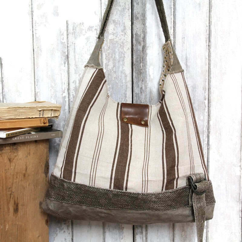 Sac bandoulière en coton ancien