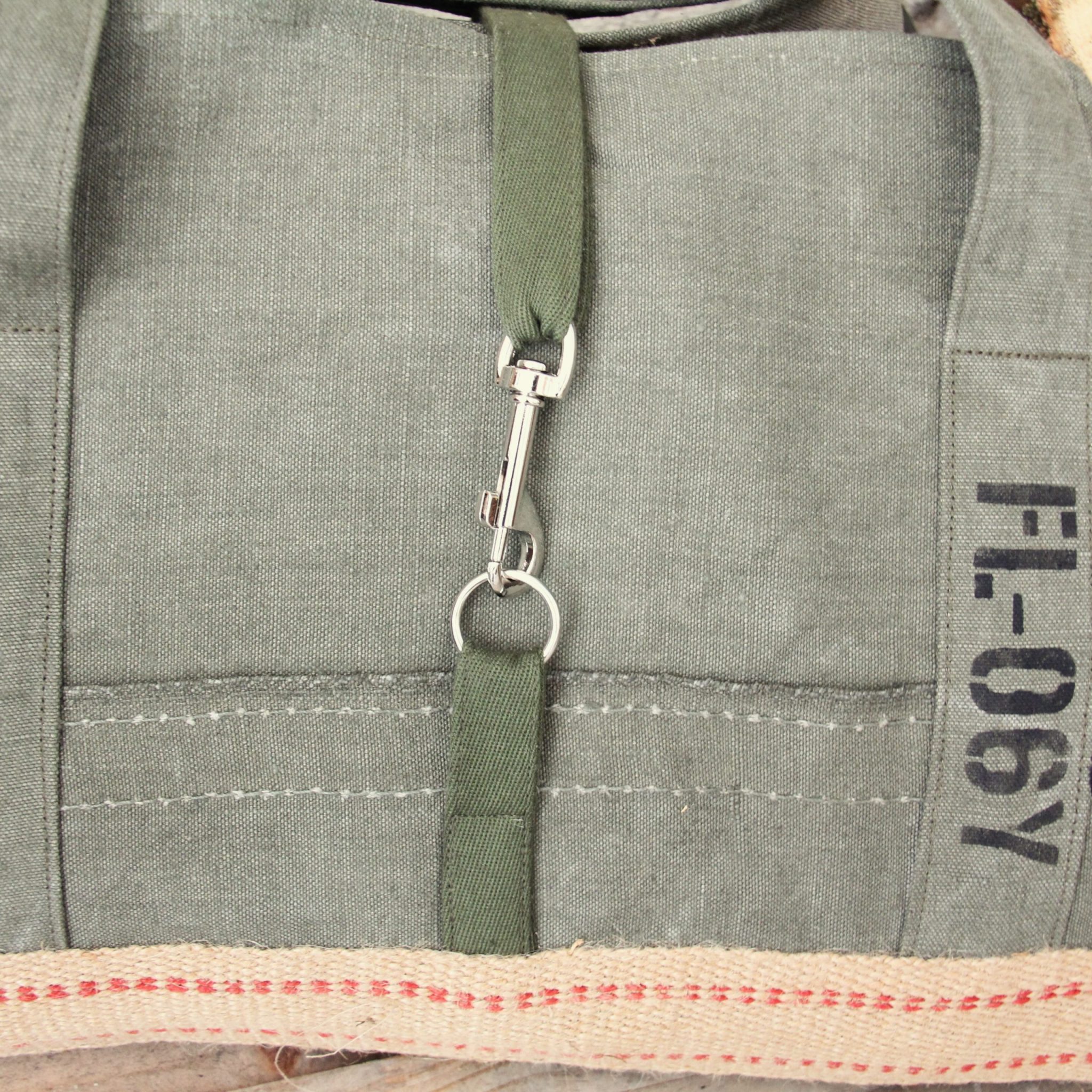 Sac à bûches en toile militaire kaki – Image 4