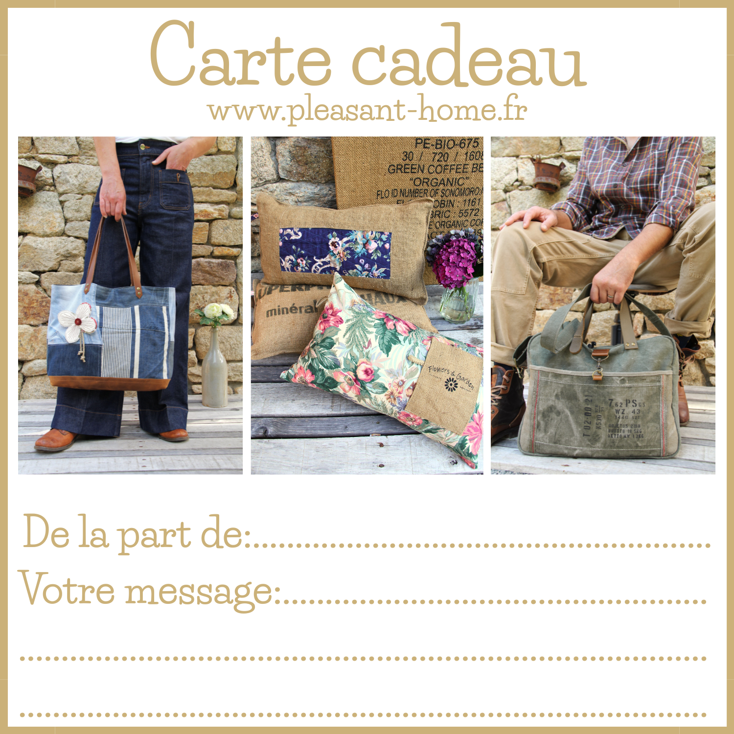 Carte cadeau Pleasant Home (PDF) à imprimer chez vous
