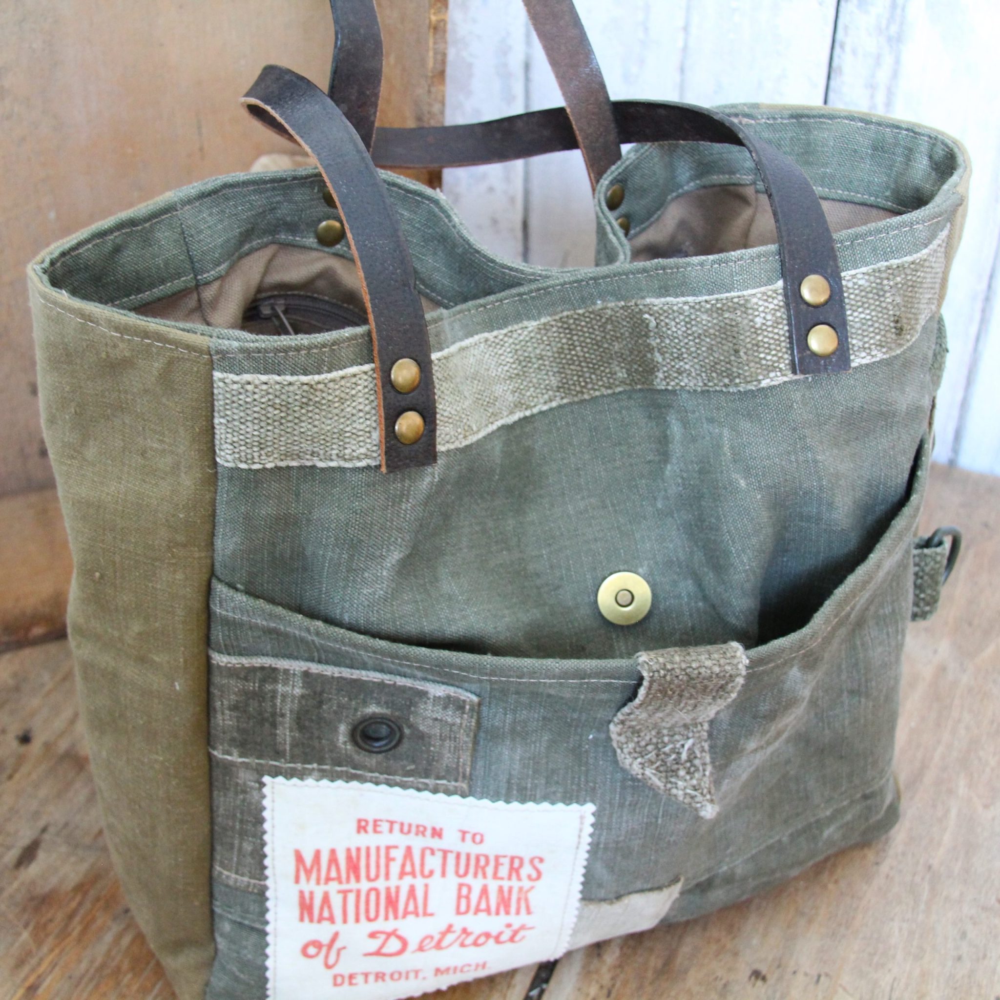 Sac cabas durable pour femme et homme en toile militaire – Image 7