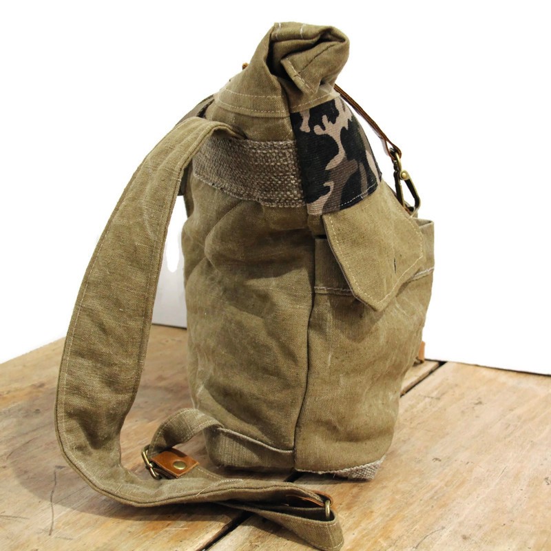 Sac à dos homme toile militaire recyclée, fabriqué en France – Image 5