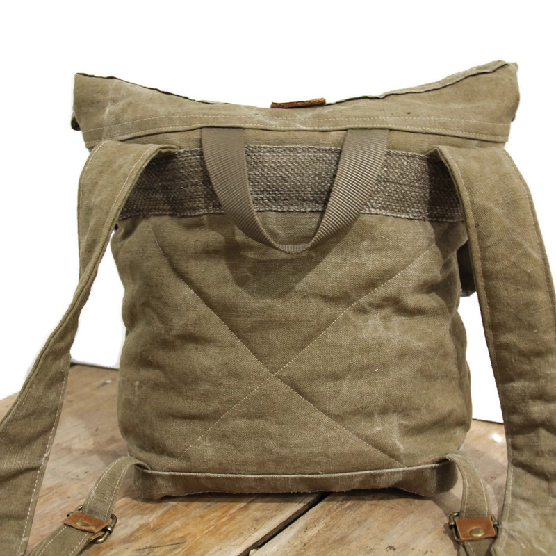 Sac à dos homme toile militaire recyclée, fabriqué en France – Image 6