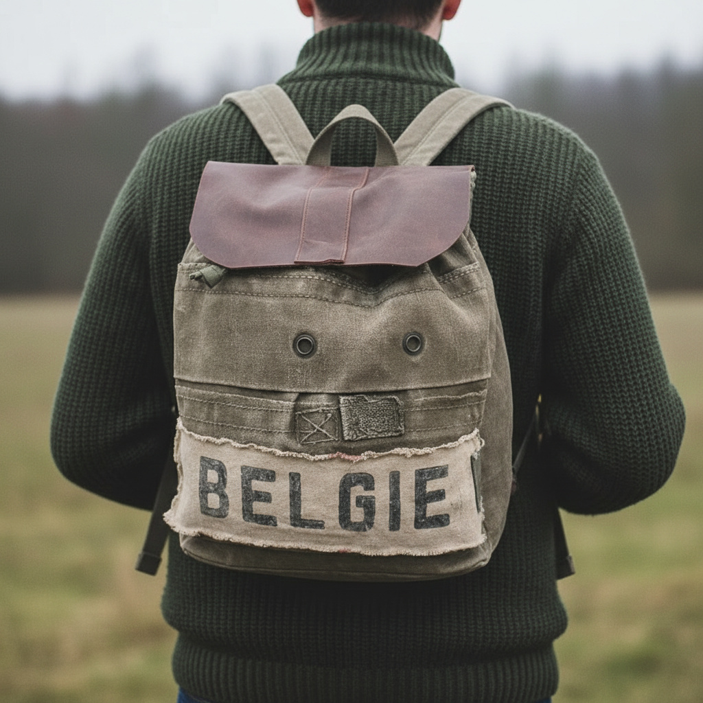 Sac à dos toile et cuir marron