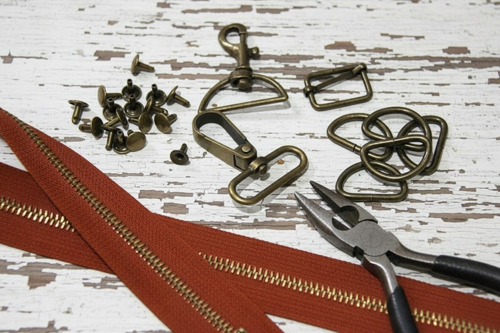 Accessoire en laiton pour fabrication des sacs à dos