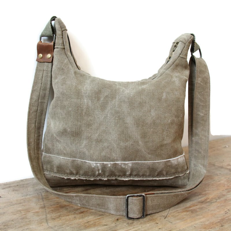 Sac bandoulière femme éco-responsable en toile recyclée – Image 7