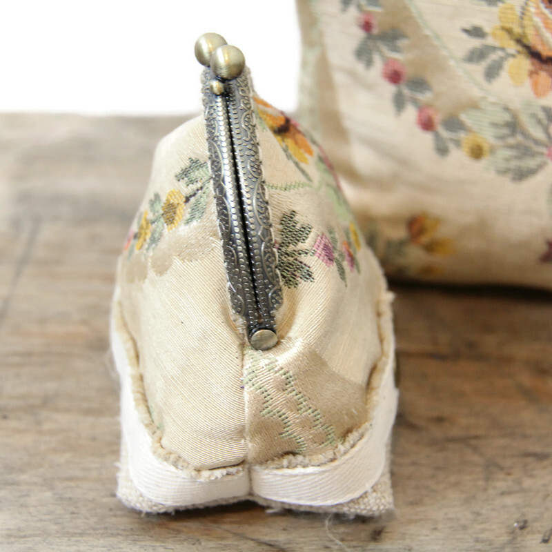 Pochette vintage et porte-monnaie femme en tissu ancien – Image 6