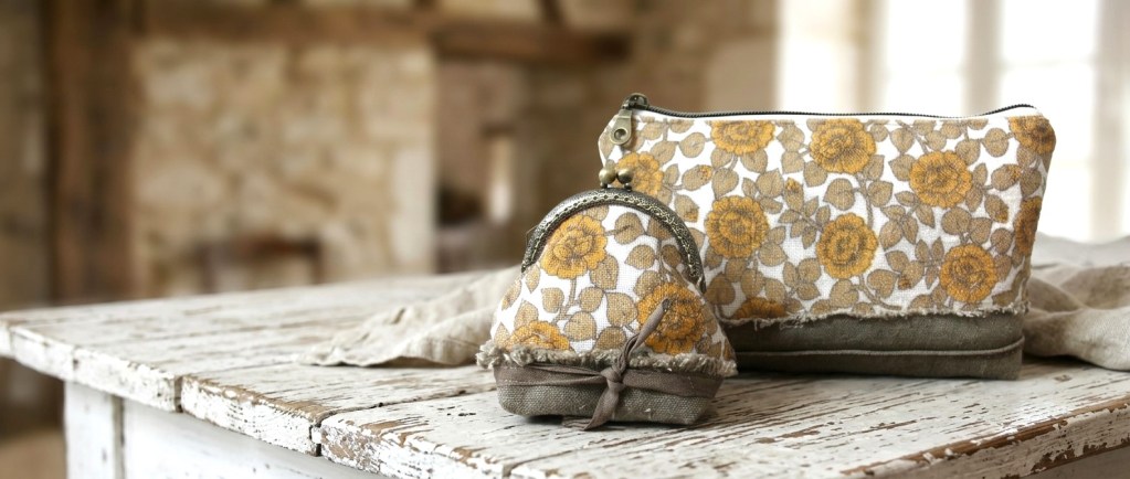 Pochette et porte-monnaie de style vintage pour femme fabriqué dans le Morbihan