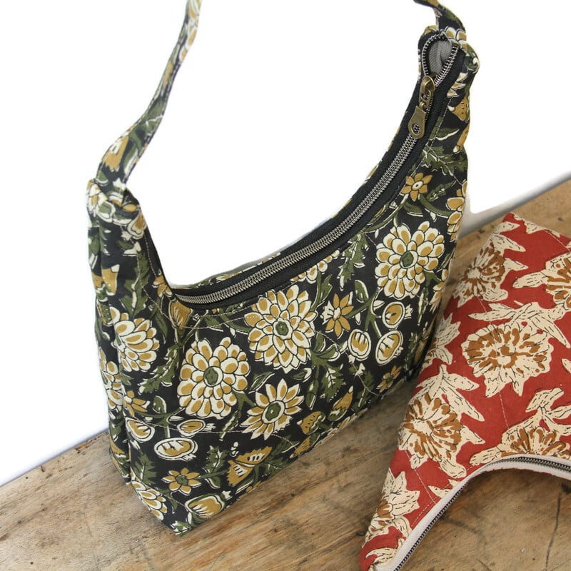 Sac à main femme en tissu floral vintage – Création artisanale – Image 4
