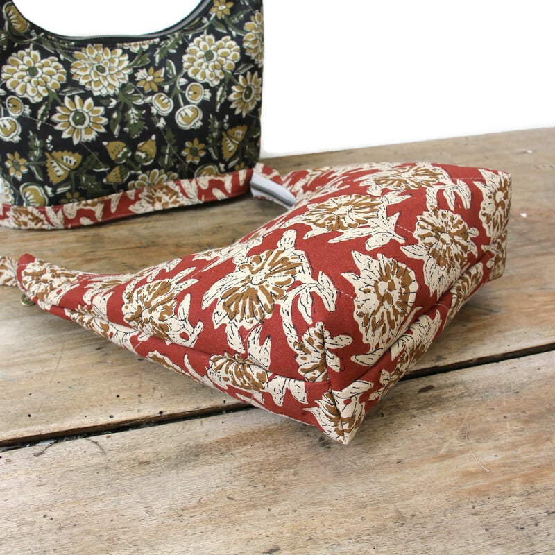 Sac à main femme en tissu floral vintage – Création artisanale – Image 5
