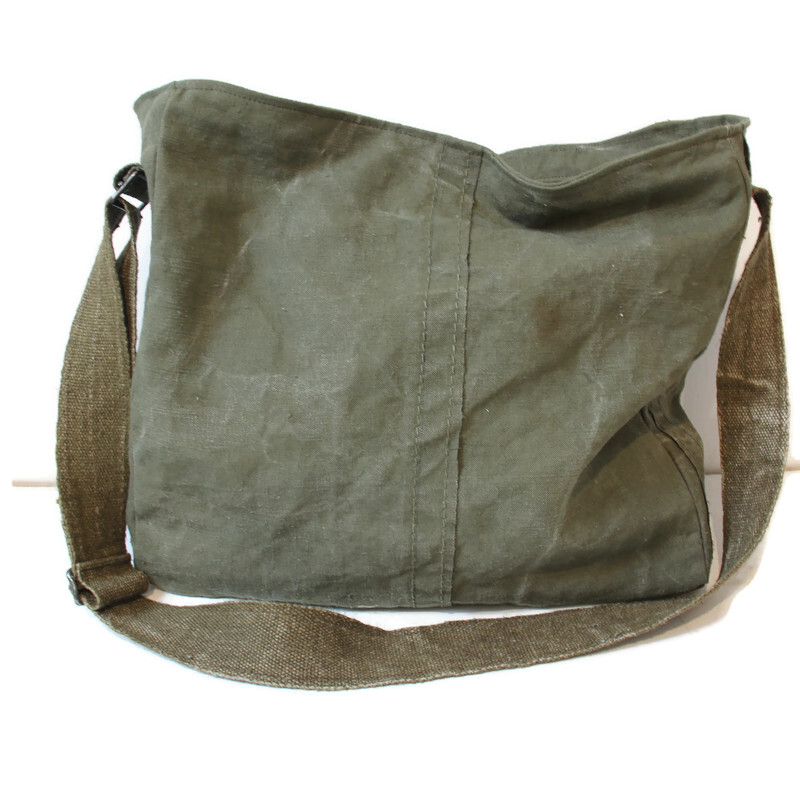 Grande besace homme en toiles militaires recyclées – Image 6