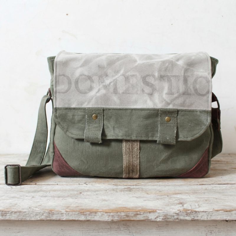 Besace pour homme en toile et cuir Pleasant Home